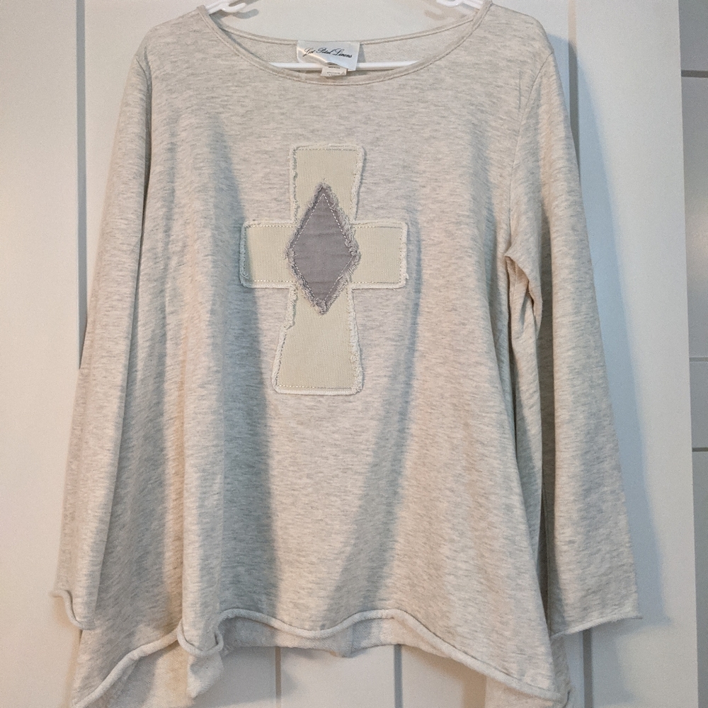Cross Sand Colored Lightweight Sweater